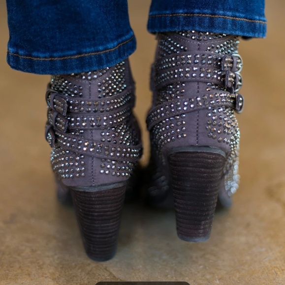 Touch of Serendipity Crystal Bling Heeled Booties - Picture 5 of 5